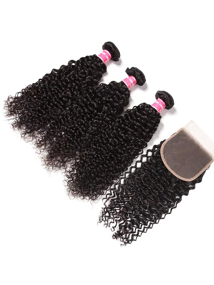 Back-to-School Deep Wave 3-Piece Bundle Deal w/ Closure (14", 16", 18" + 14" Closure)
