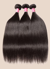 Back to School 3pcs Bundle Deal | Straight Hair  (14”, 16”, 18”) + 14” Closure